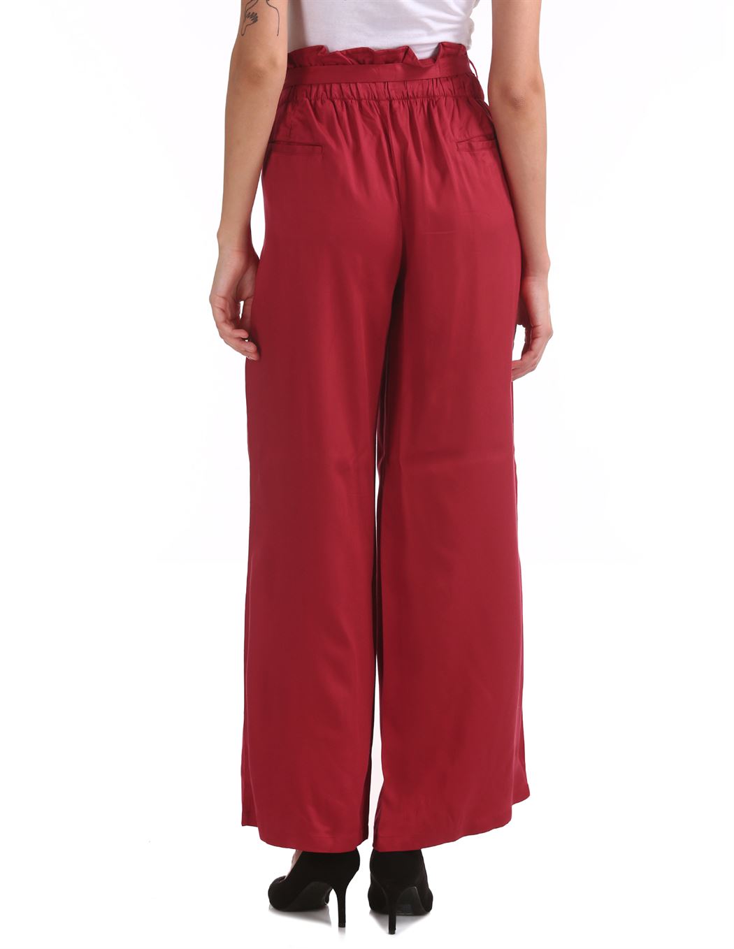 U.S. Polo Assn. Women Red Casual Wear Flared Pant